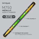 Double headed metal straight liquid acrylic marker pen cross-border-04