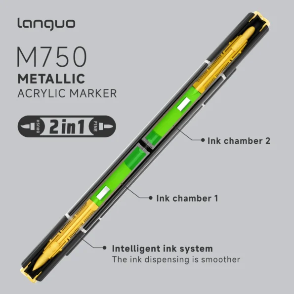 Double headed metal straight liquid acrylic marker pen cross-border-13